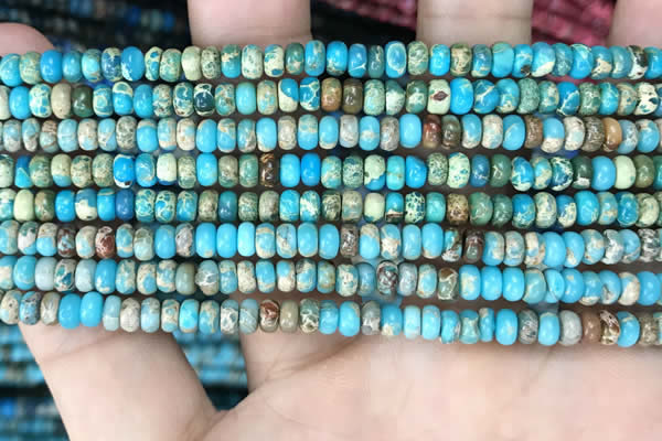 CDE1255 15.5 inches 2.5*4mm rondelle sea sediment jasper beads