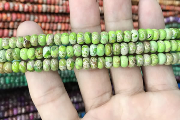 CDE1268 15.5 inches 4*6mm rondelle sea sediment jasper beads