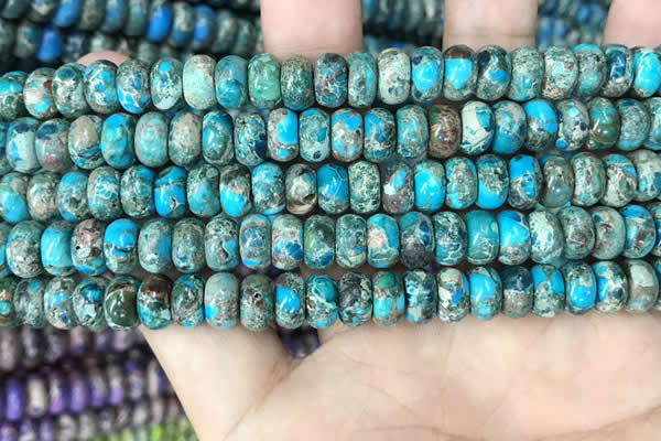 CDE1273 15.5 inches 5*8mm rondelle sea sediment jasper beads