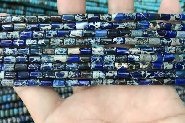 CDE1302 15.5 inches 4*6mm tube sea sediment jasper beads