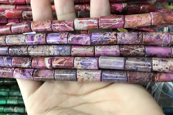 CDE1351 15.5 inches 8*16mm tube sea sediment jasper beads
