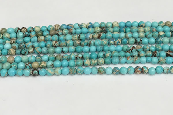CDE1366 15.5 inches 4mm round sea sediment jasper beads wholesale