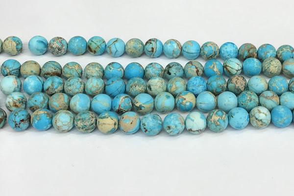 CDE1378 15.5 inches 8mm round matte sea sediment jasper beads