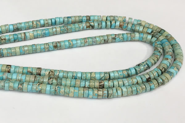 CDE1407 15.5 inches 3*6mm heishi sea sediment jasper beads wholesale