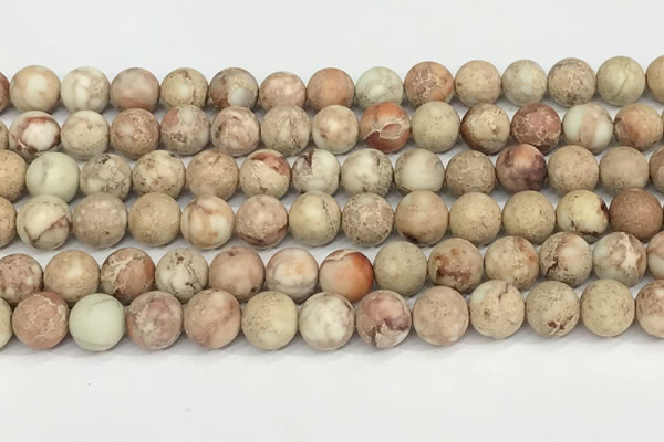 CDE1416 15.5 inches 10mm round matte natural sea sediment jasper beads
