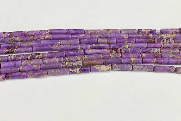 CDE1421 15.5 inches 4*13mm tube sea sediment jasper beads wholesale