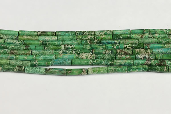 CDE1427 15.5 inches 4*13mm tube sea sediment jasper beads wholesale