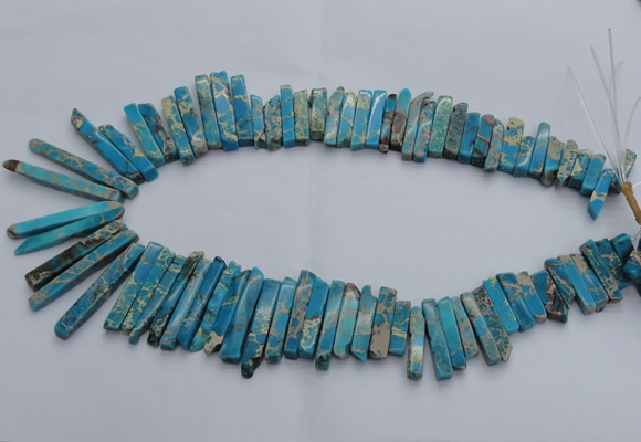 CDE1513 Top drilled 5*15mm - 6*55mm sticks sea sediment jasper beads