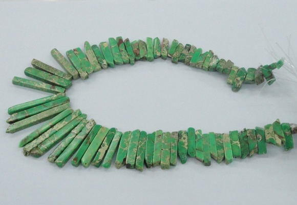 CDE1514 Top drilled 5*15mm - 6*55mm sticks sea sediment jasper beads