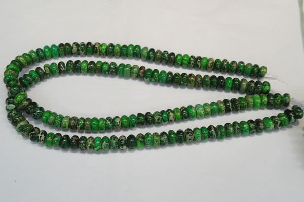 CDE161 15.5 inches 6*10mm rondelle dyed sea sediment jasper beads