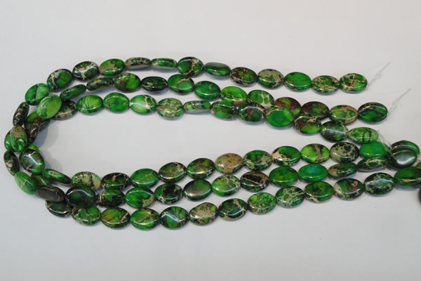 CDE180 15.5 inches 10*14mm oval dyed sea sediment jasper beads