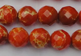 CDE2103 15.5 inches 12mm faceted round dyed sea sediment jasper beads