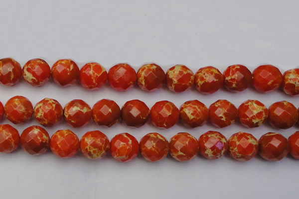CDE2109 15.5 inches 24mm faceted round dyed sea sediment jasper beads