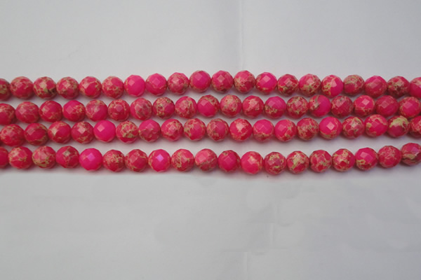 CDE2110 15.5 inches 6mm faceted round dyed sea sediment jasper beads