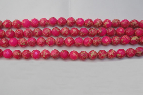 CDE2112 15.5 inches 10mm faceted round dyed sea sediment jasper beads