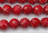 CDE2121 15.5 inches 8mm faceted round dyed sea sediment jasper beads