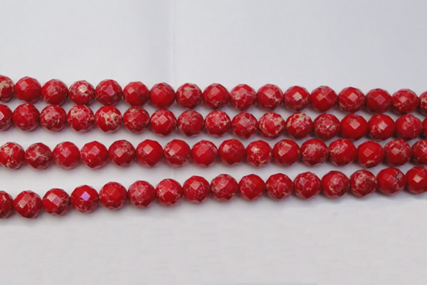 CDE2123 15.5 inches 12mm faceted round dyed sea sediment jasper beads