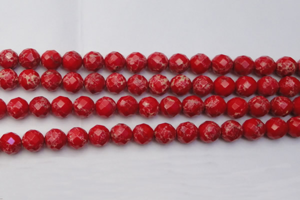 CDE2125 15.5 inches 16mm faceted round dyed sea sediment jasper beads