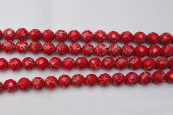 CDE2126 15.5 inches 18mm faceted round dyed sea sediment jasper beads