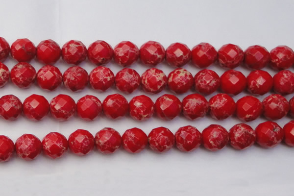 CDE2128 15.5 inches 22mm faceted round dyed sea sediment jasper beads