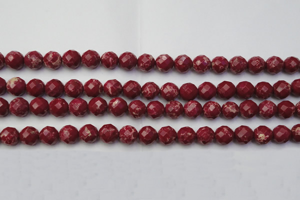 CDE2134 15.5 inches 14mm faceted round dyed sea sediment jasper beads