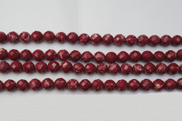 CDE2135 15.5 inches 16mm faceted round dyed sea sediment jasper beads