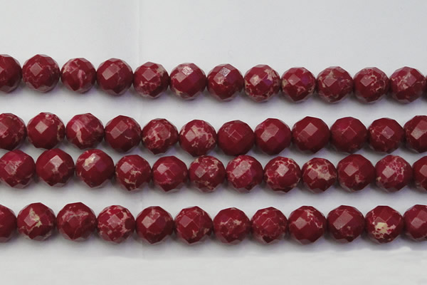 CDE2138 15.5 inches 22mm faceted round dyed sea sediment jasper beads