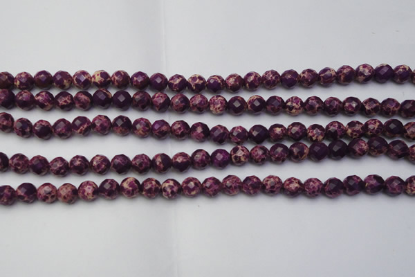 CDE2140 15.5 inches 6mm faceted round dyed sea sediment jasper beads