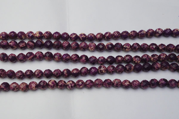 CDE2141 15.5 inches 8mm faceted round dyed sea sediment jasper beads