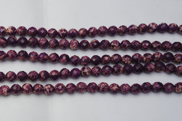 CDE2143 15.5 inches 12mm faceted round dyed sea sediment jasper beads