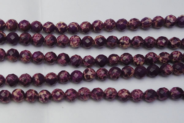 CDE2146 15.5 inches 18mm faceted round dyed sea sediment jasper beads