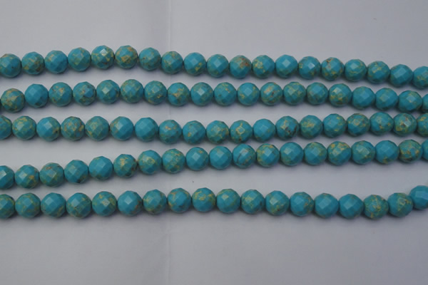 CDE2152 15.5 inches 10mm faceted round dyed sea sediment jasper beads