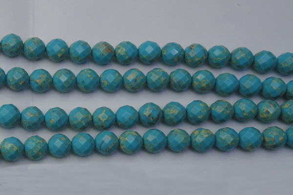 CDE2158 15.5 inches 22mm faceted round dyed sea sediment jasper beads