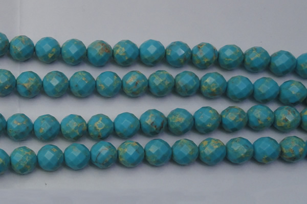 CDE2159 15.5 inches 24mm faceted round dyed sea sediment jasper beads