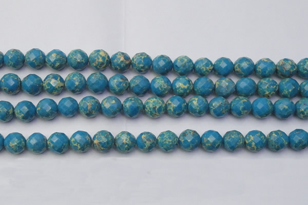 CDE2165 15.5 inches 16mm faceted round dyed sea sediment jasper beads
