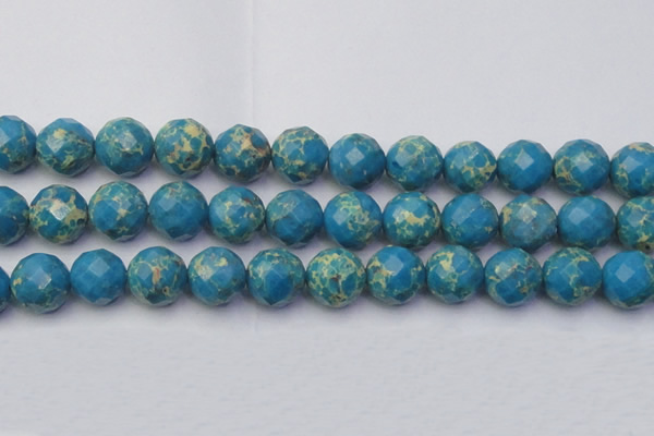 CDE2169 15.5 inches 24mm faceted round dyed sea sediment jasper beads