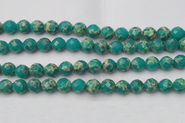 CDE2177 15.5 inches 20mm faceted round dyed sea sediment jasper beads