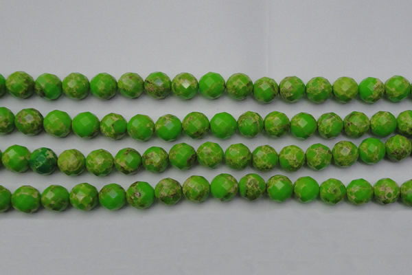 CDE2185 15.5 inches 16mm faceted round dyed sea sediment jasper beads