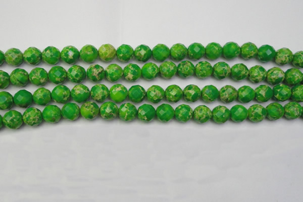CDE2191 15.5 inches 8mm faceted round dyed sea sediment jasper beads