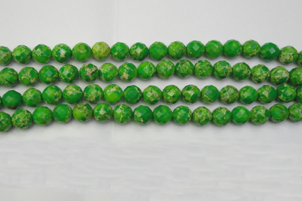 CDE2192 15.5 inches 10mm faceted round dyed sea sediment jasper beads