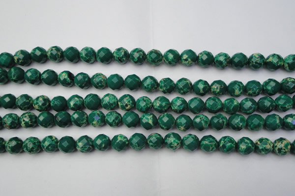 CDE2201 15.5 inches 8mm faceted round dyed sea sediment jasper beads