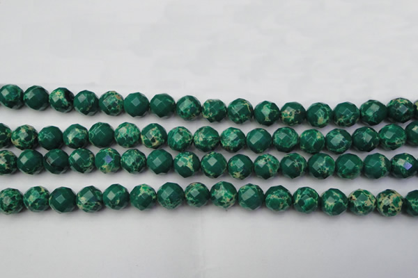 CDE2202 15.5 inches 10mm faceted round dyed sea sediment jasper beads