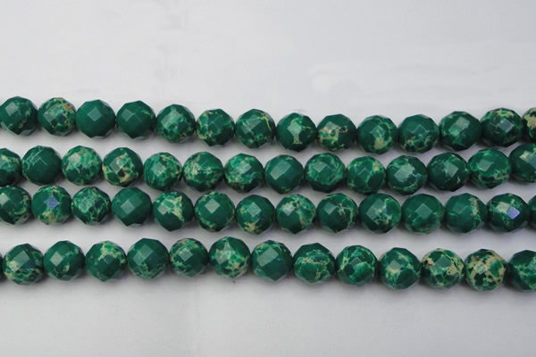 CDE2205 15.5 inches 16mm faceted round dyed sea sediment jasper beads
