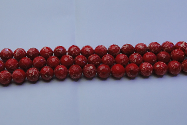 CDE2514 15.5 inches 14mm faceted round dyed sea sediment jasper beads