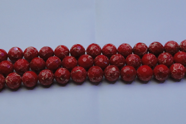 CDE2516 15.5 inches 18mm faceted round dyed sea sediment jasper beads