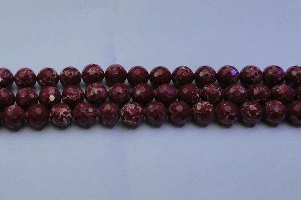 CDE2529 15.5 inches 16mm faceted round dyed sea sediment jasper beads