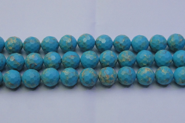 CDE2546 15.5 inches 22mm faceted round dyed sea sediment jasper beads