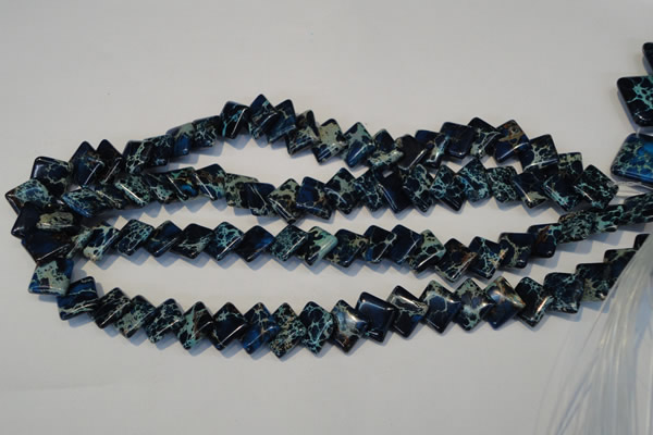 CDE255 15.5 inches 12*12mm diamond dyed sea sediment jasper beads