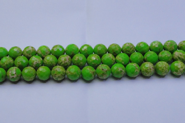 CDE2557 15.5 inches 16mm faceted round dyed sea sediment jasper beads