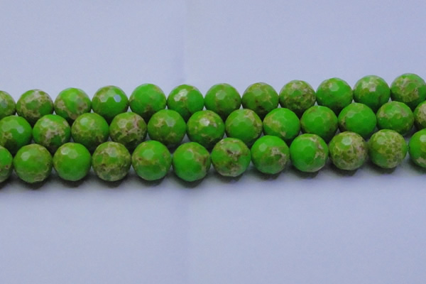 CDE2559 15.5 inches 20mm faceted round dyed sea sediment jasper beads